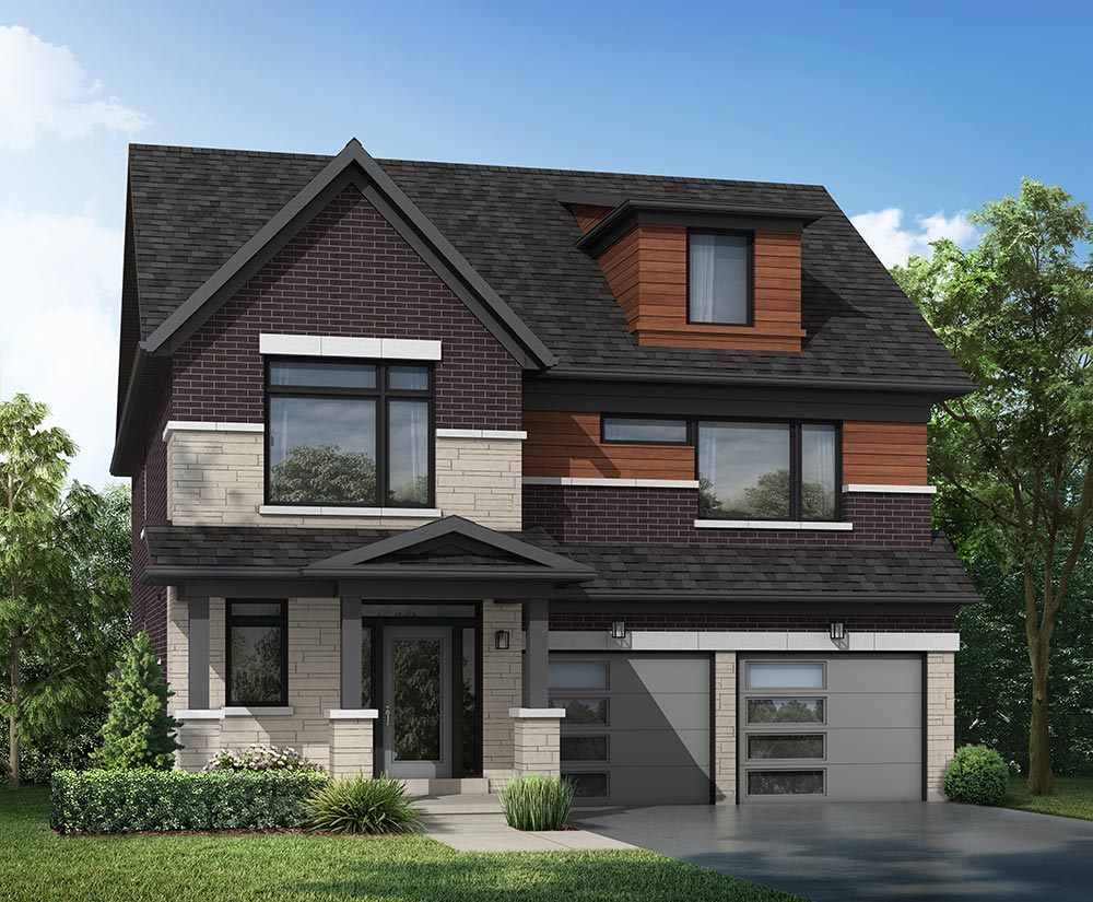 38’ detached home rendering – The Edmund Loft, Elevation A