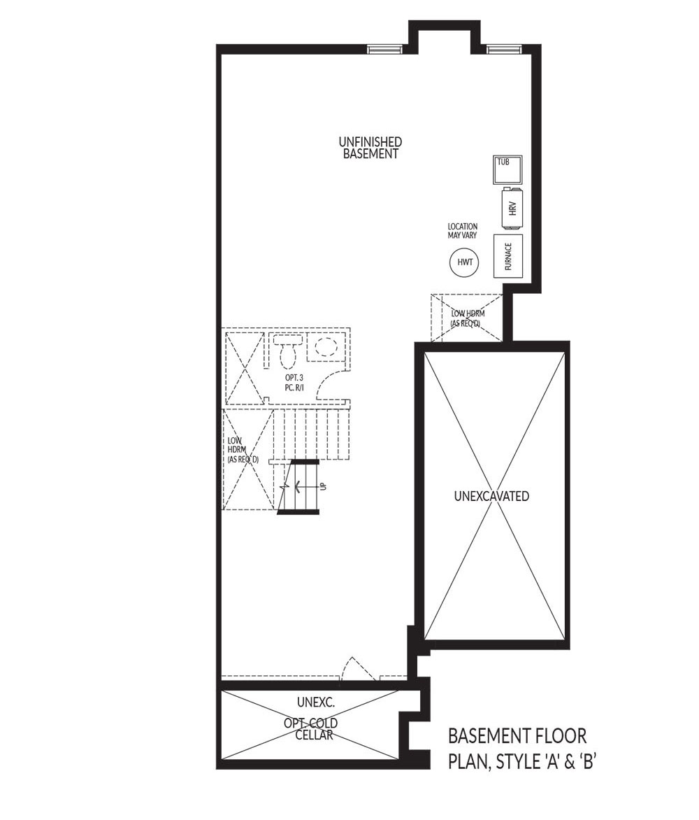 Alden Basement Plan style A, B & C