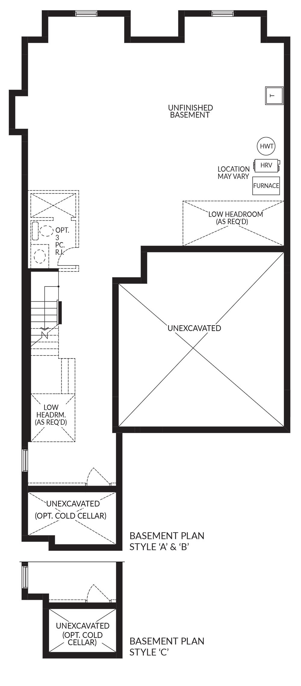 Basement Plan style A & B