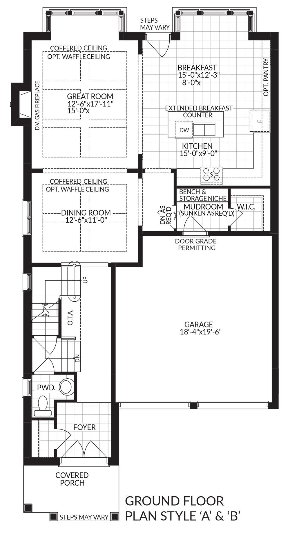 Ground floor plan style A & B