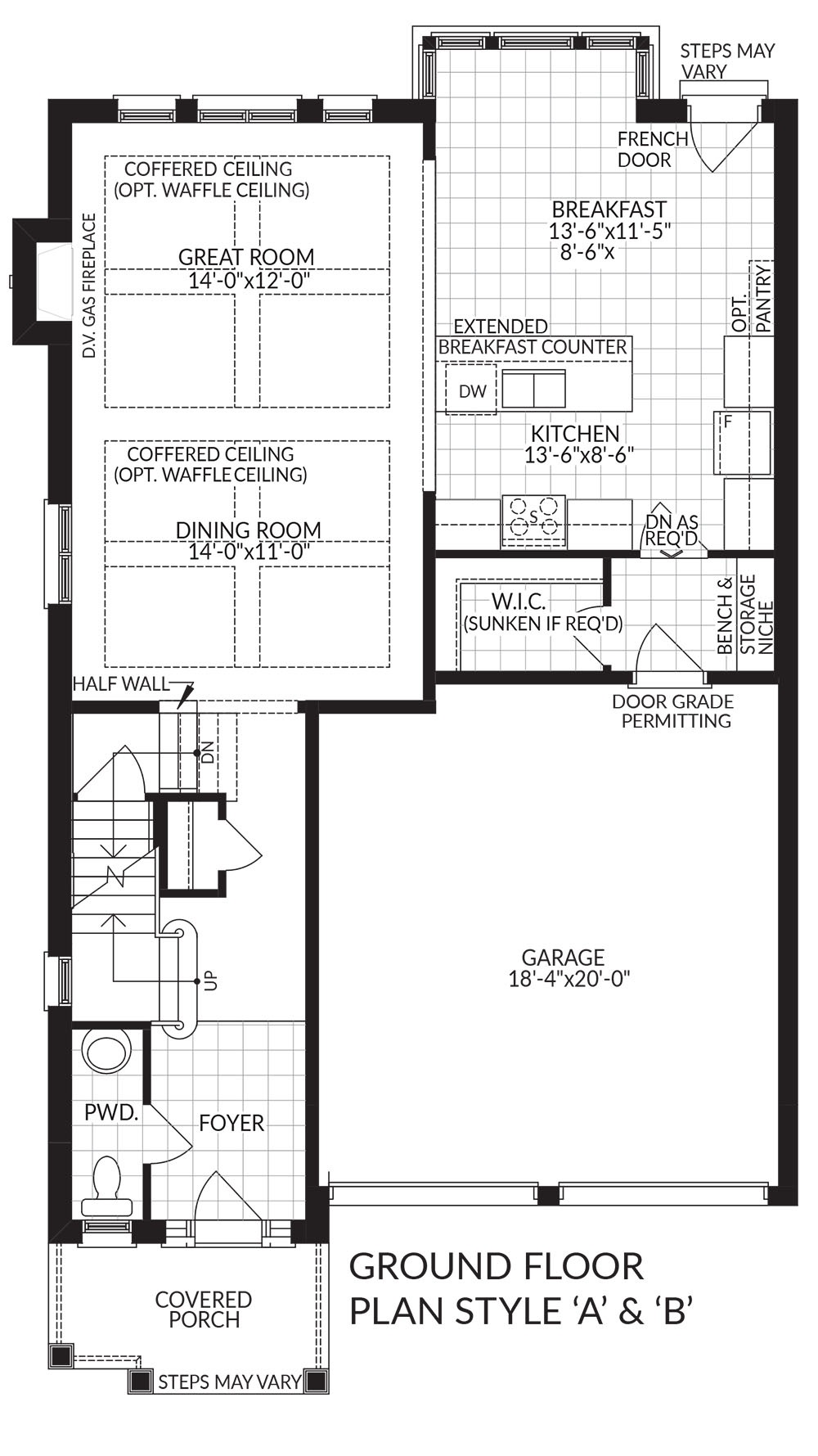 Ground Floor Plan Style A & B