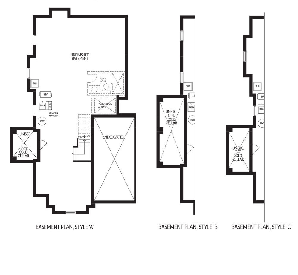 Basement Plan Style A, B & C