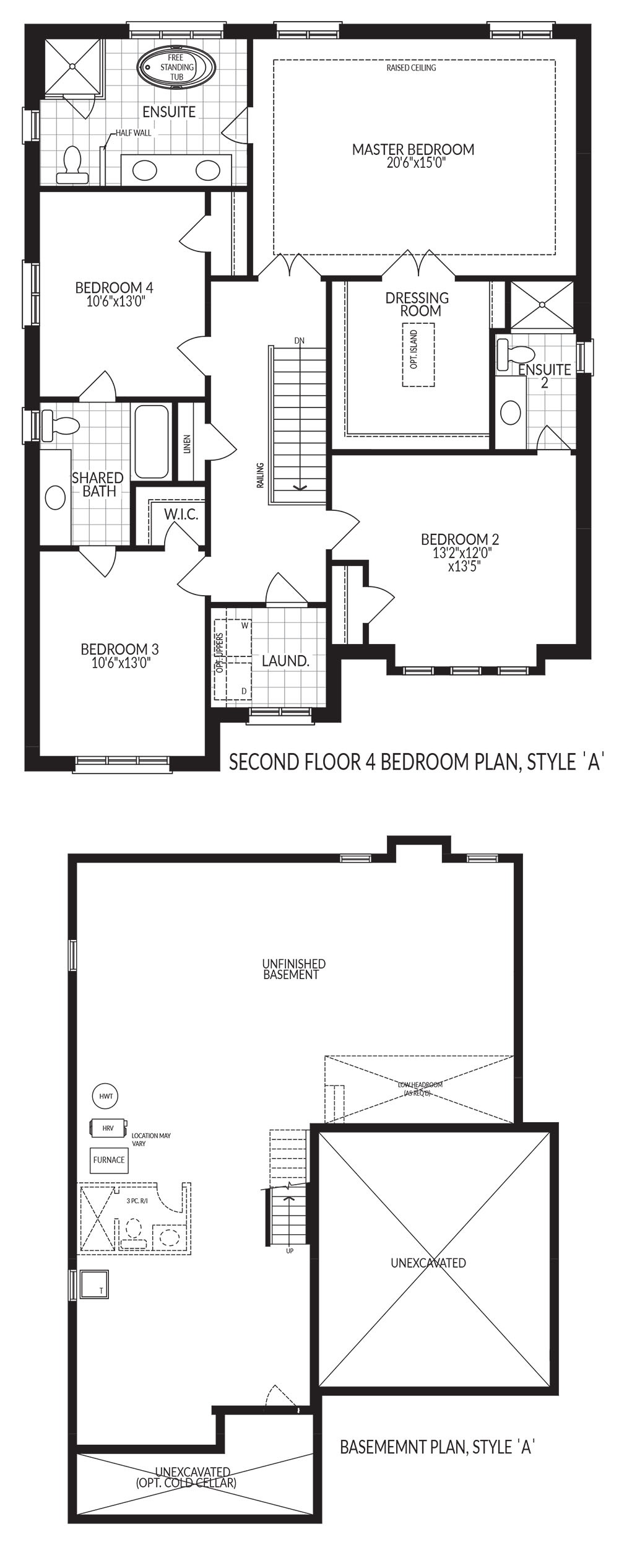 Second Floor, Basement Plan