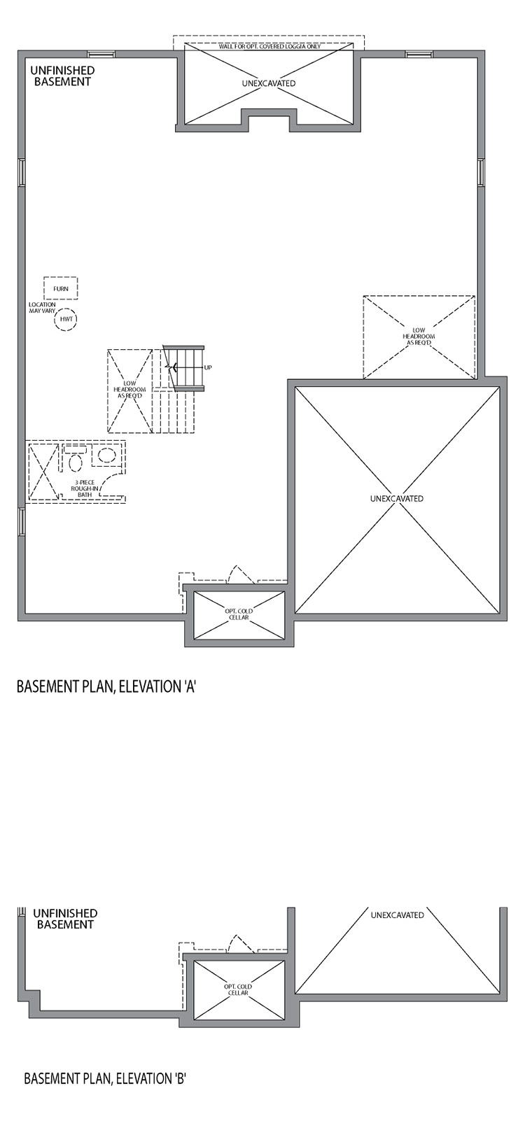 Basement Elevation A & B