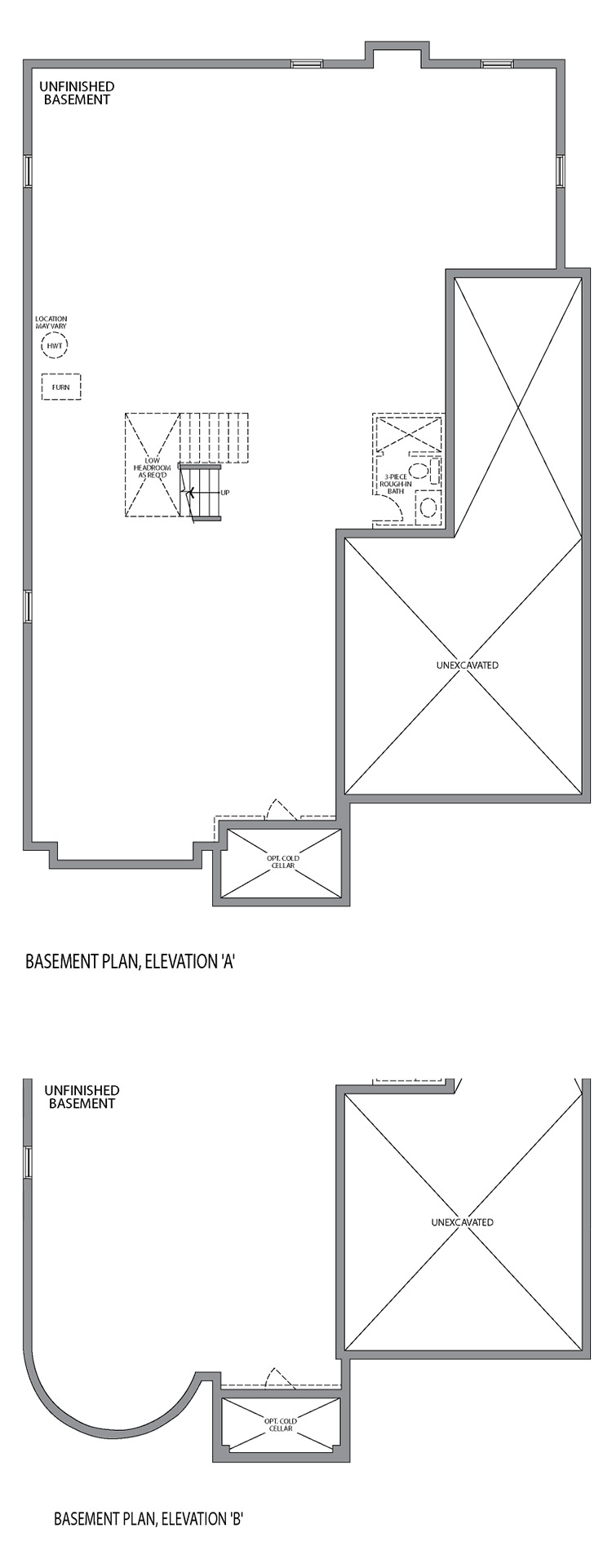 Basement Elevation A & B