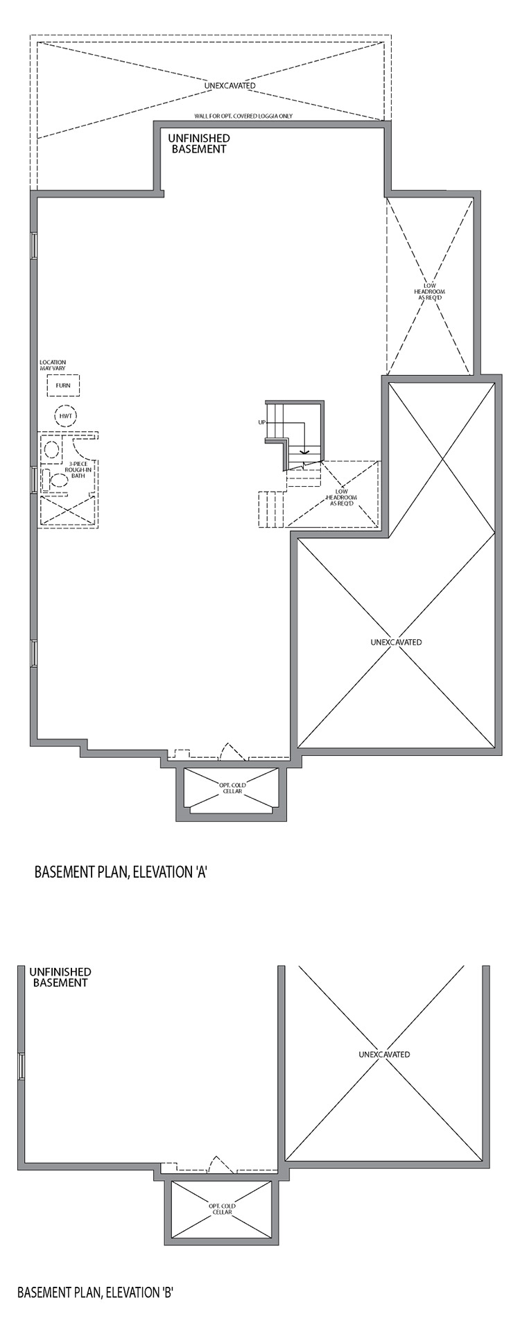 Basement Elevation A & B