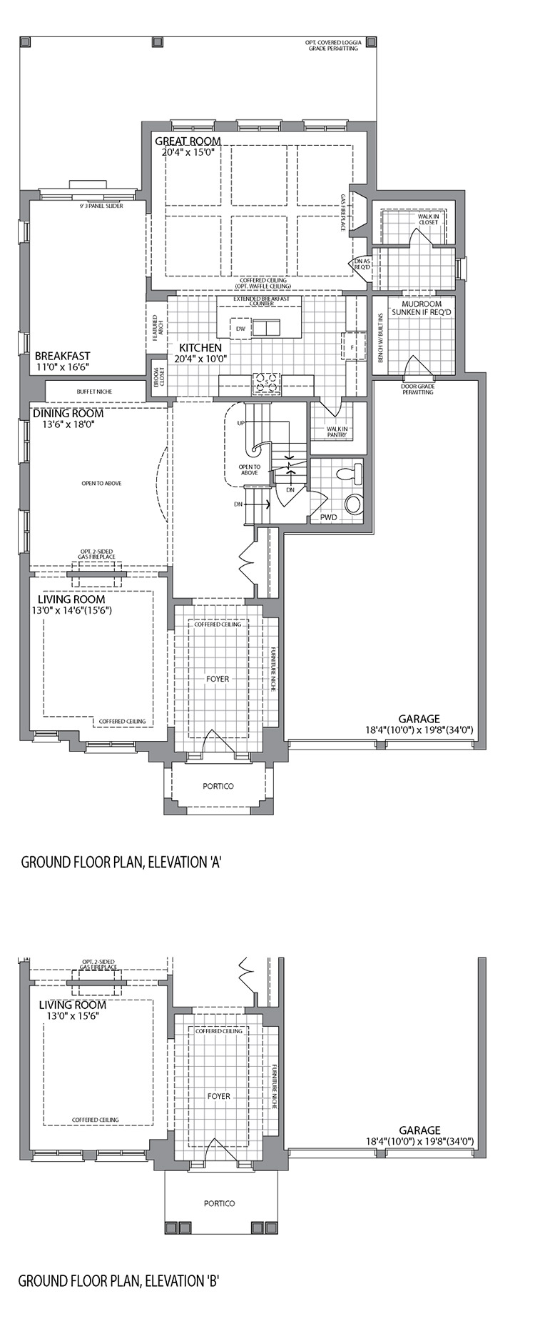 Ground Floor Elevation A & B