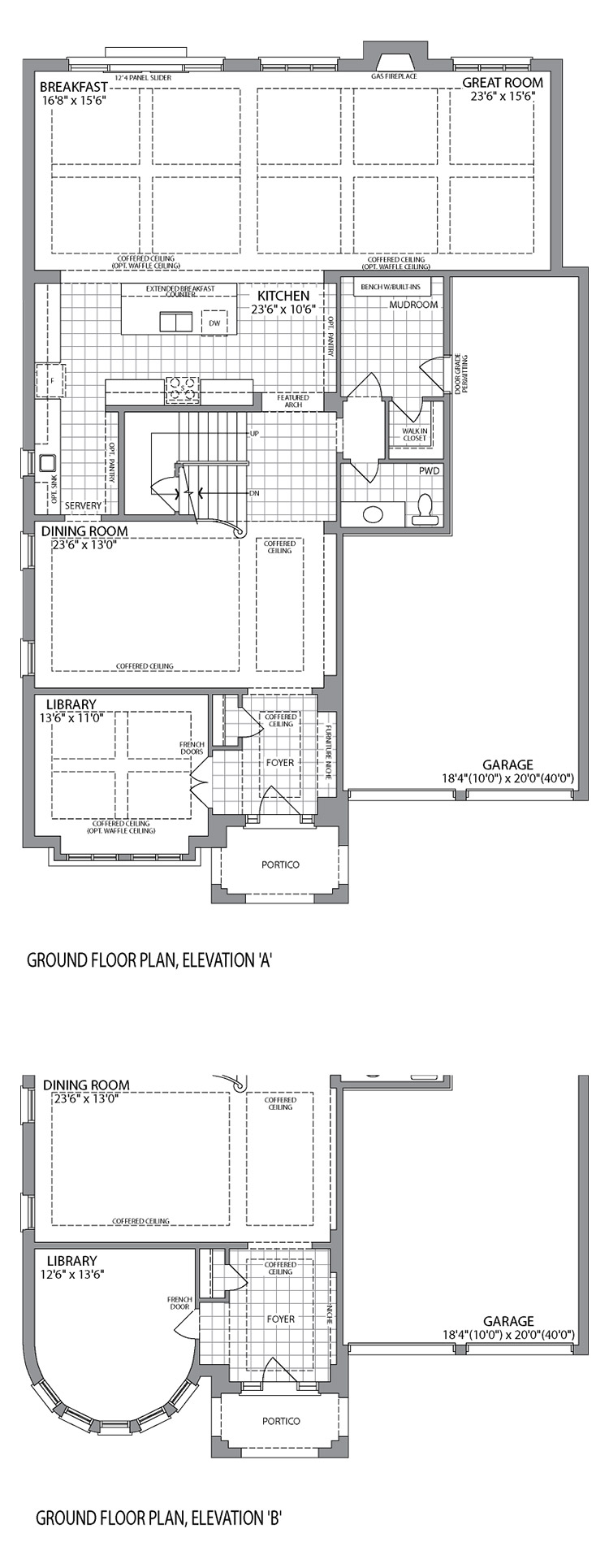 Ground Floor Elevation A & B