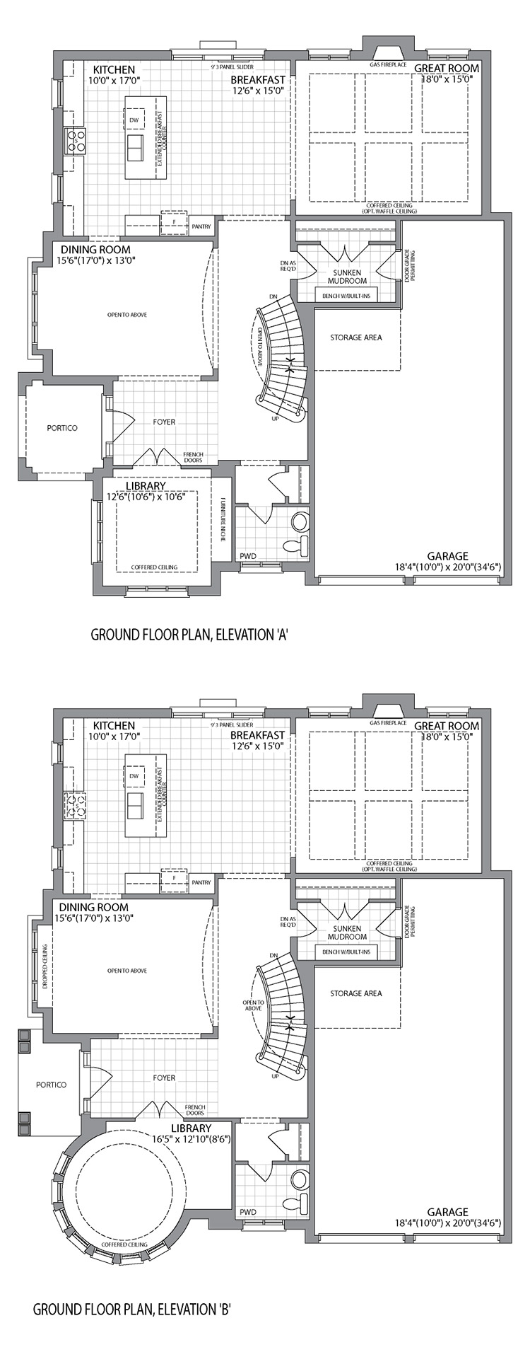 Ground Floor Elevation A & B