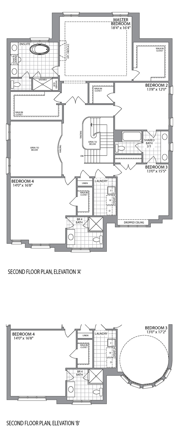 Second Floor Elevation A & B