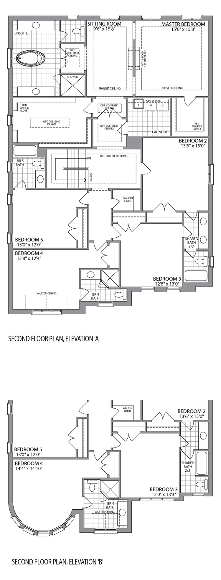 Second Floor Elevation A & B