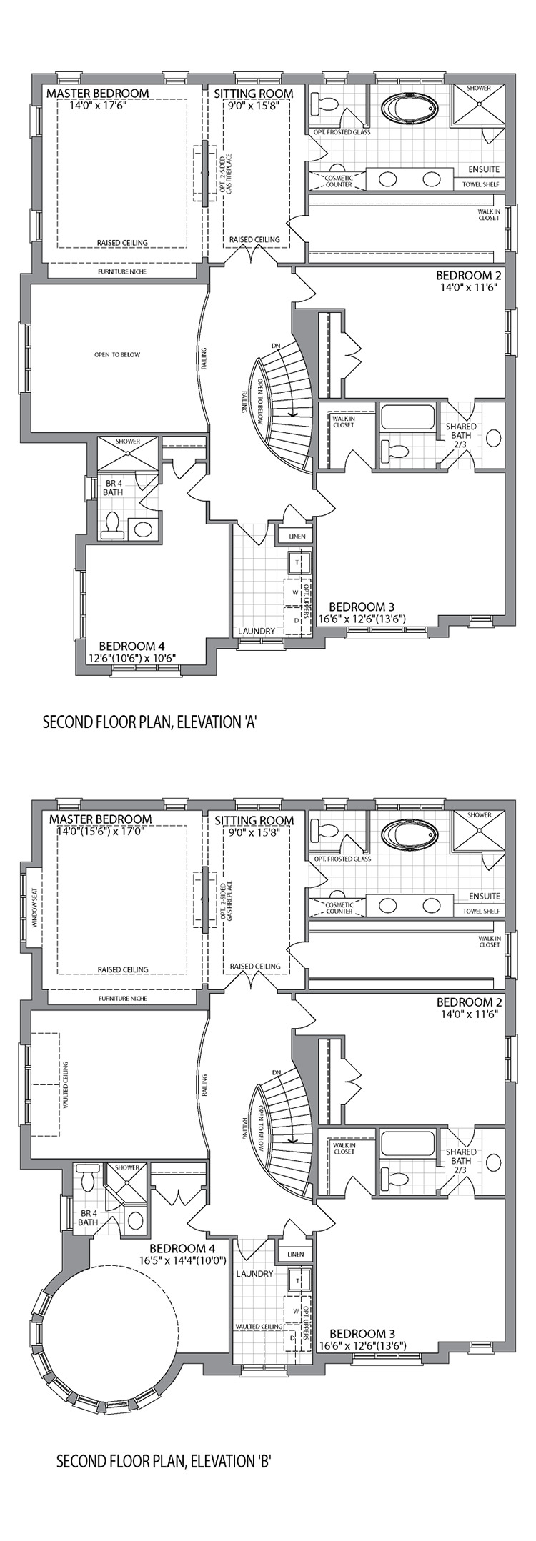 Second Floor Elevation A & B