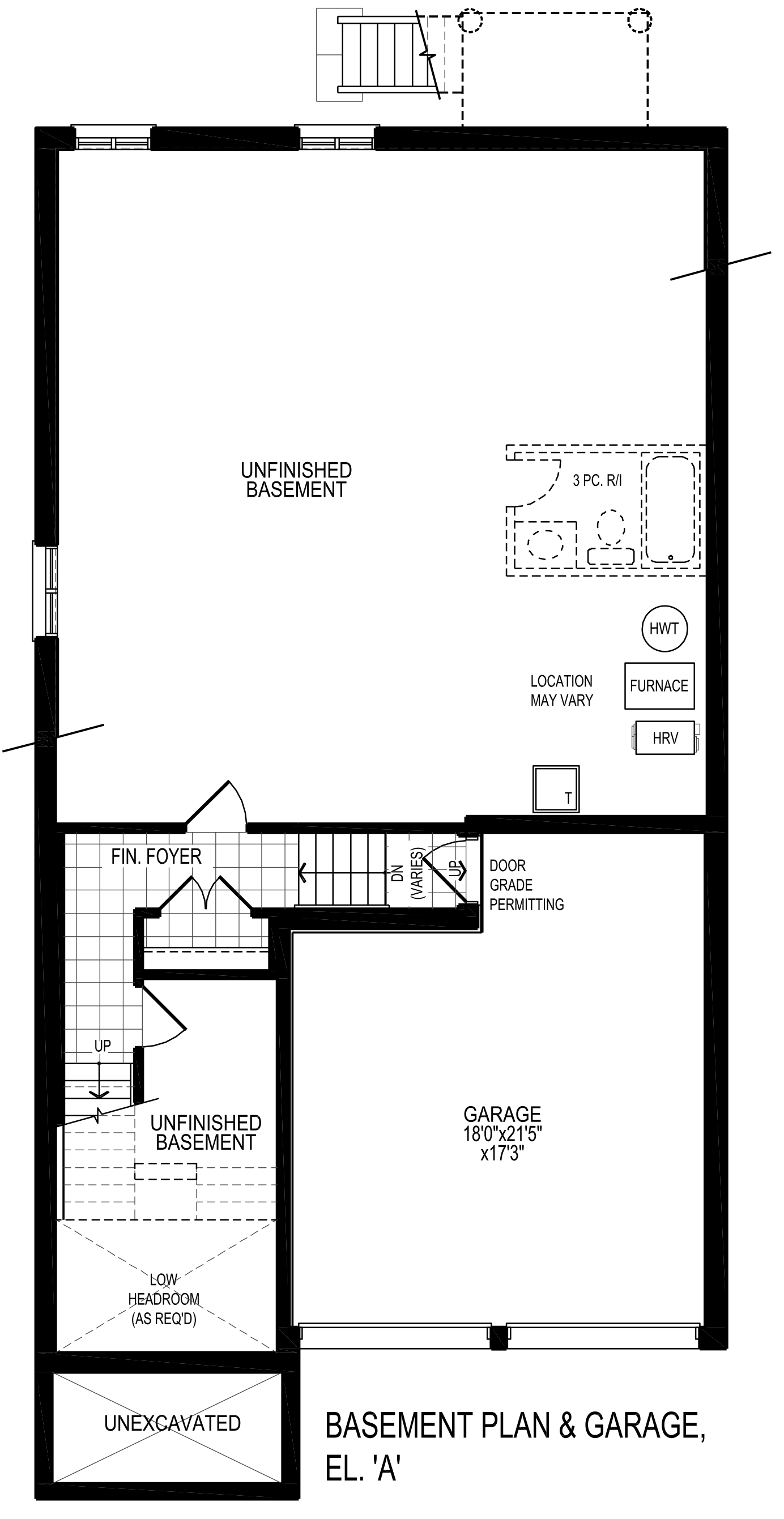 Basement Plan, El. 'A'