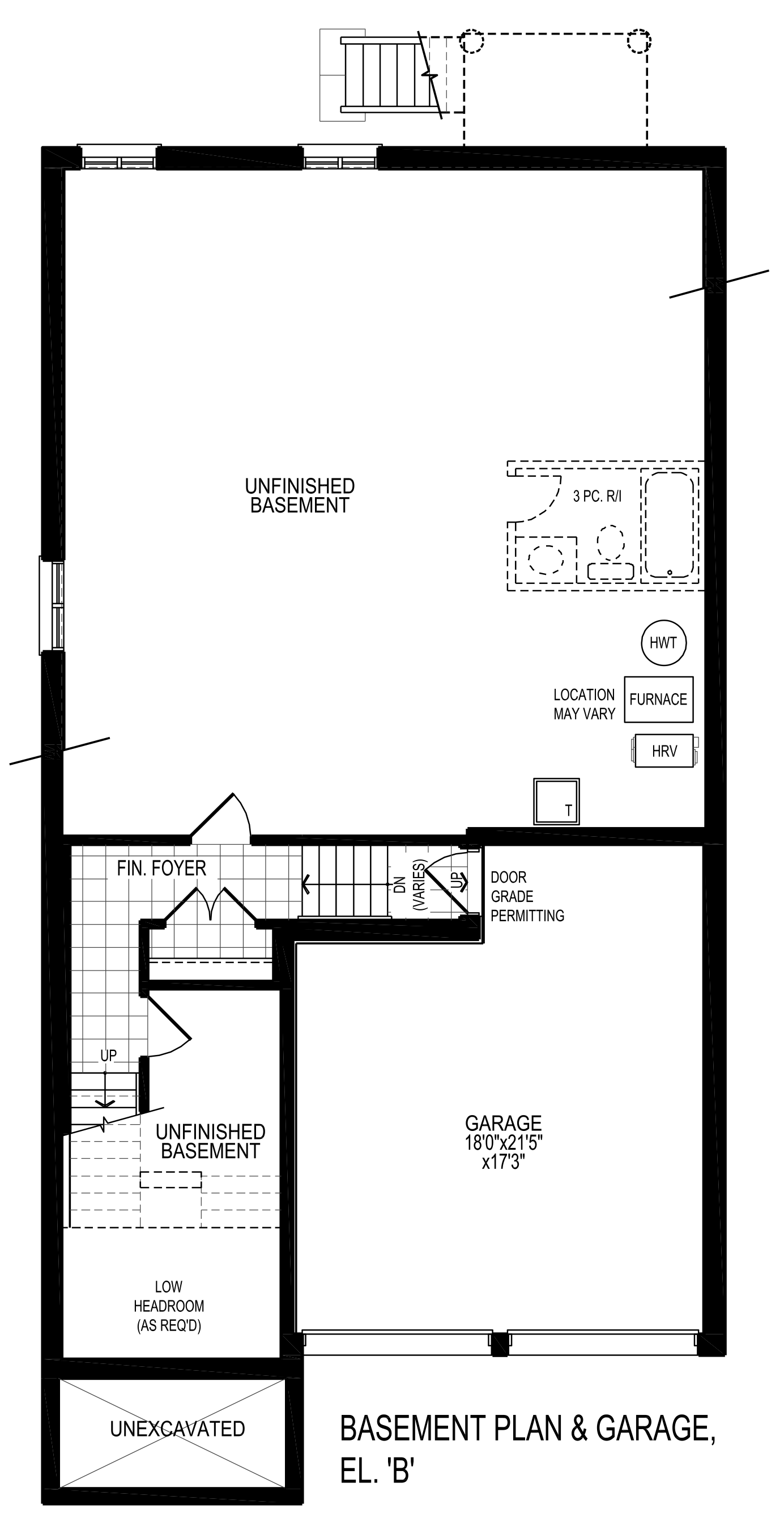 Basement Plan, El. 'B'