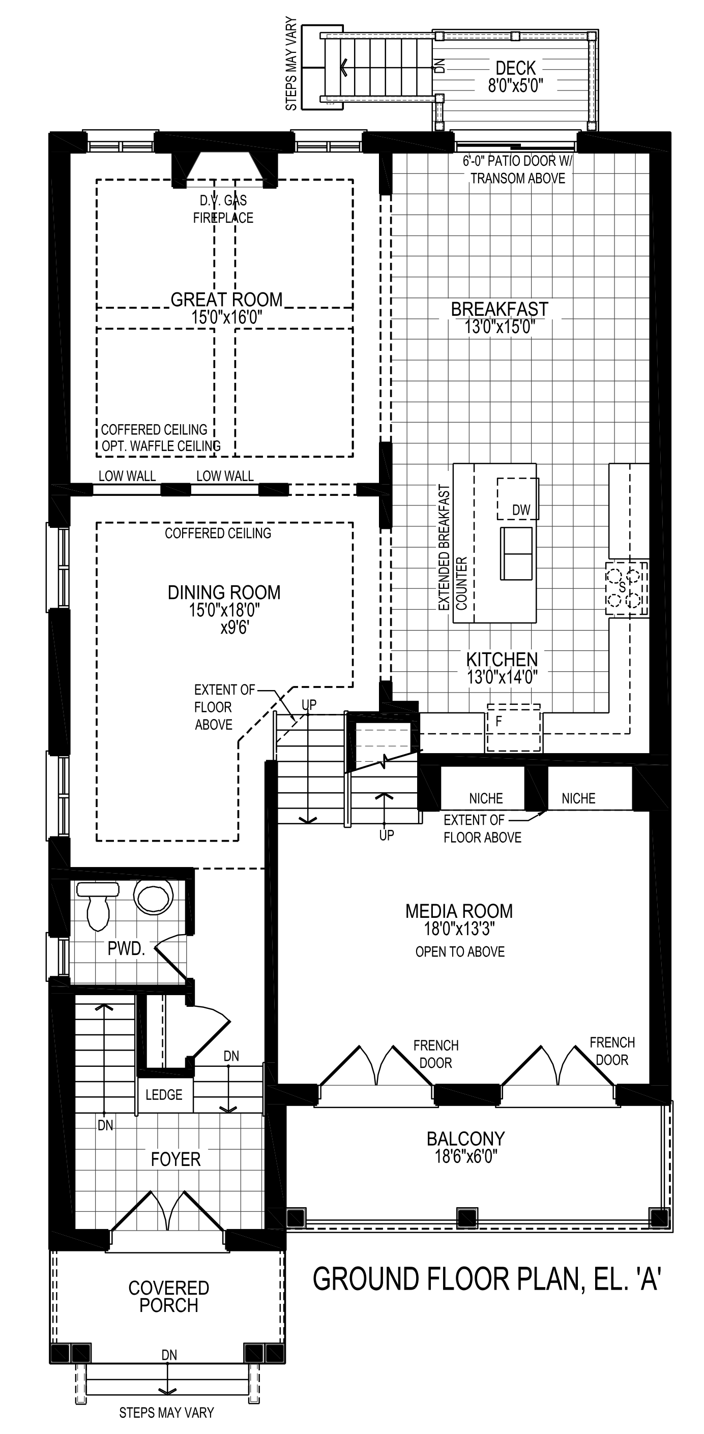 Ground Floor Plan, El. 'A'