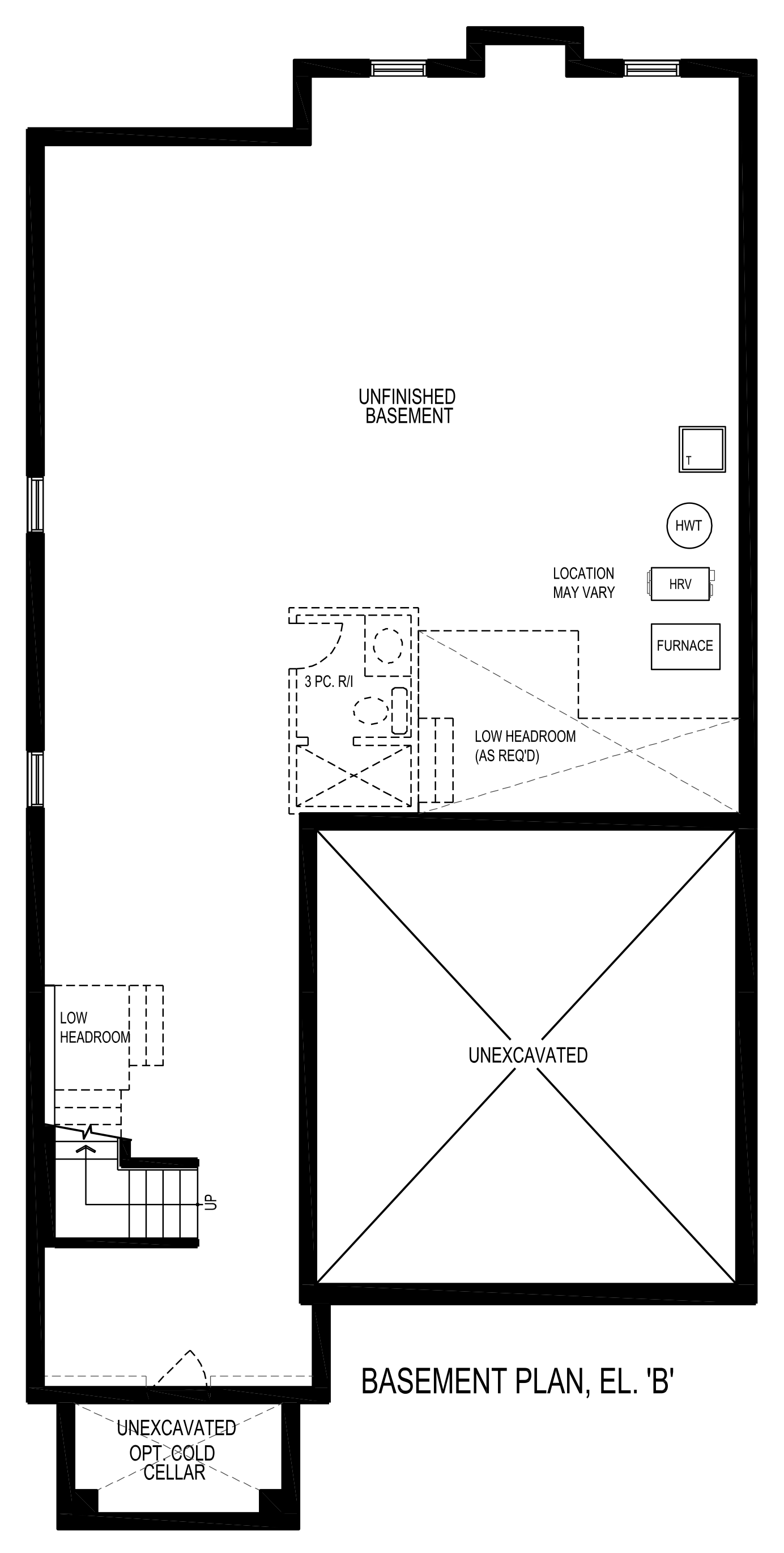 Basement Floor Plan Elevation 'B'