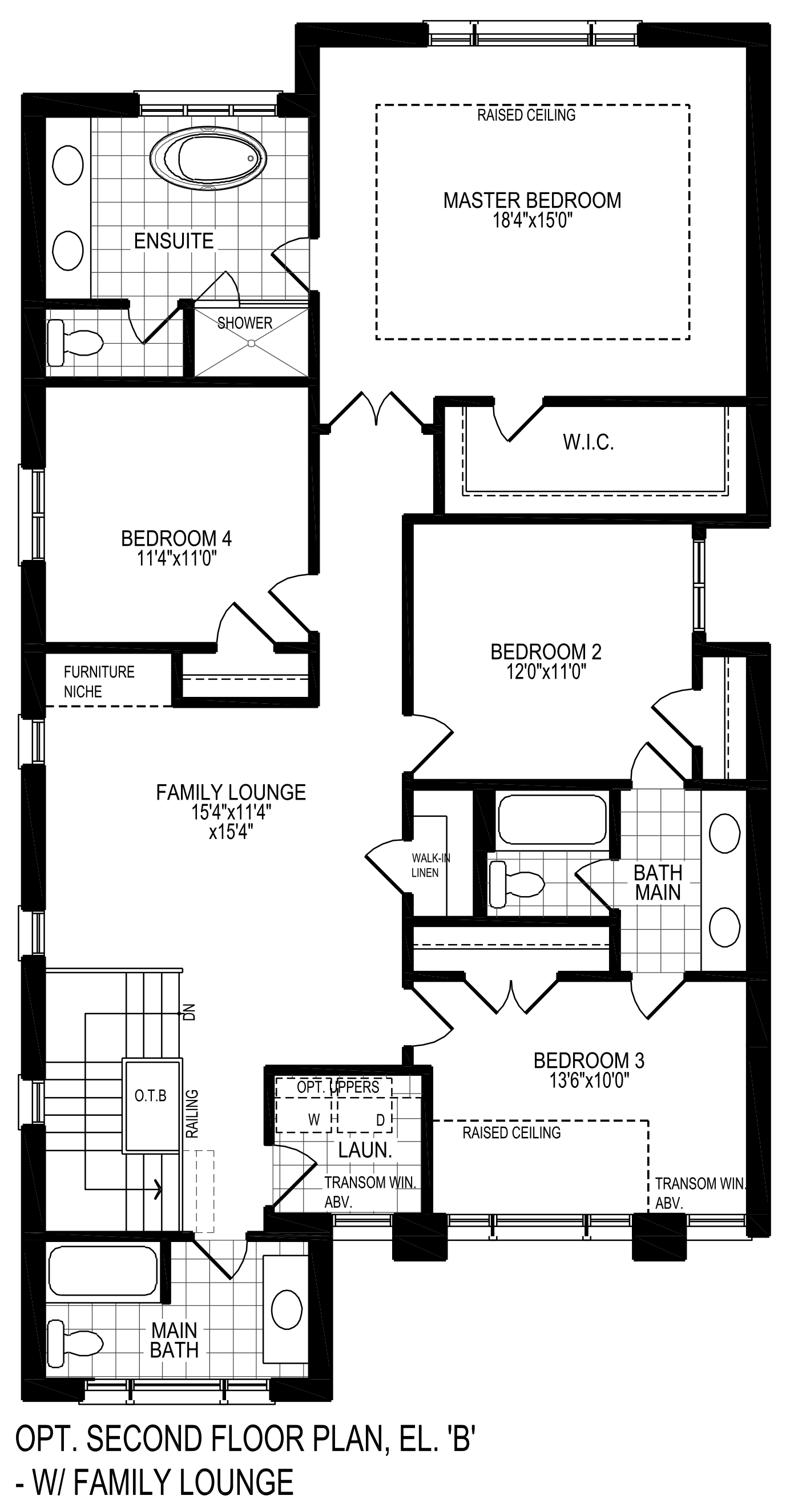 Optional Second Floor Plan Elevation 'B'