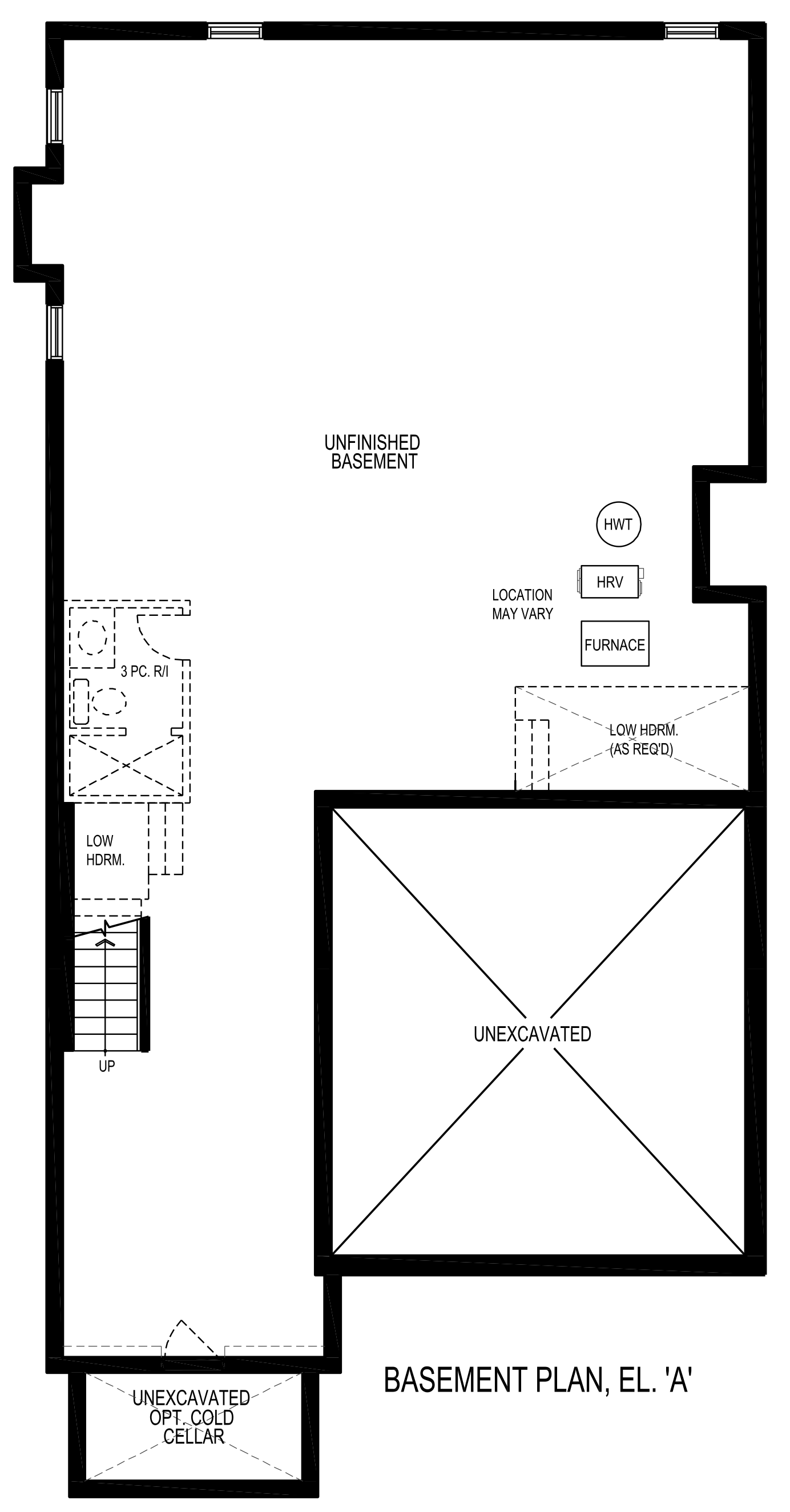 Basement Floor Plan Elevation 'A'