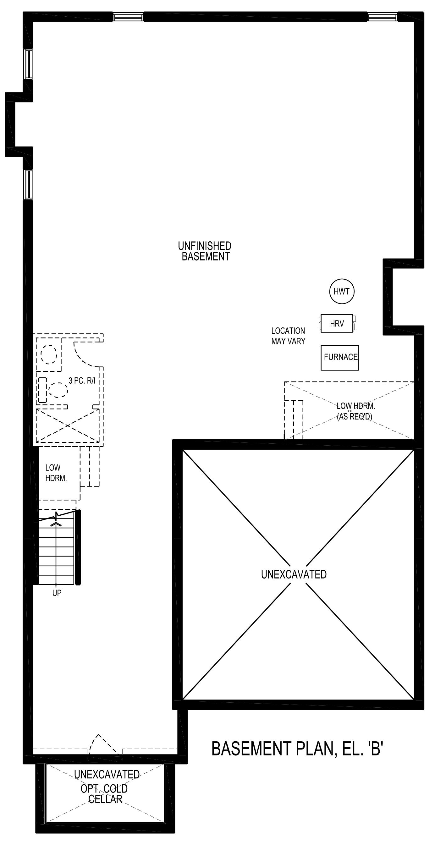 Basement Floor Plan Elevation 'B'