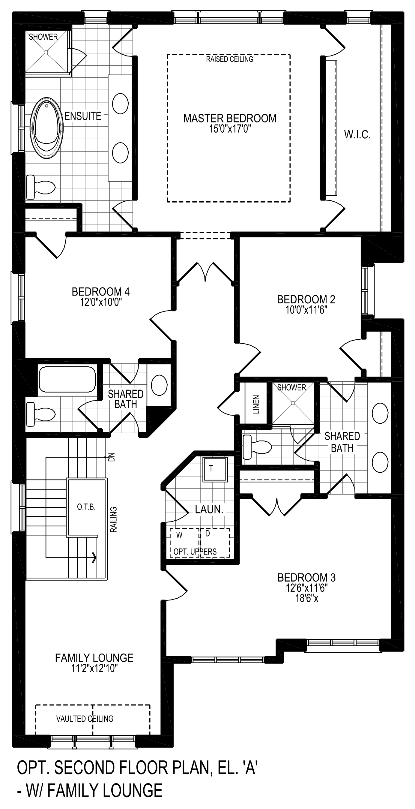 Optional Second Floor Plan Elevation 'A'