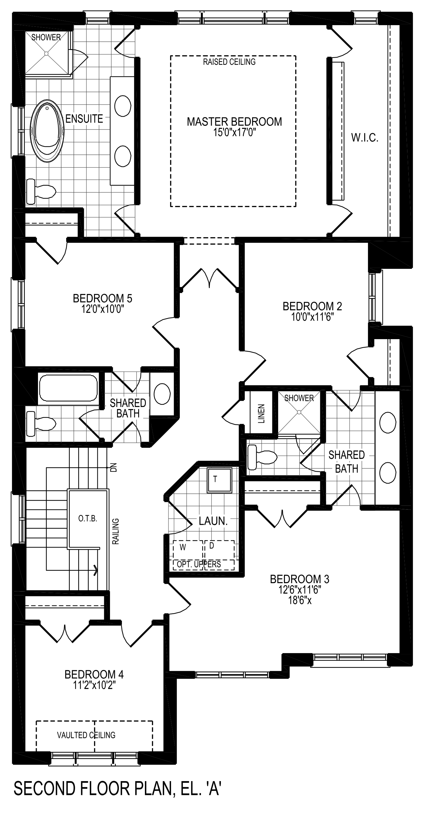 Second Floor Plan Elevation 'A'