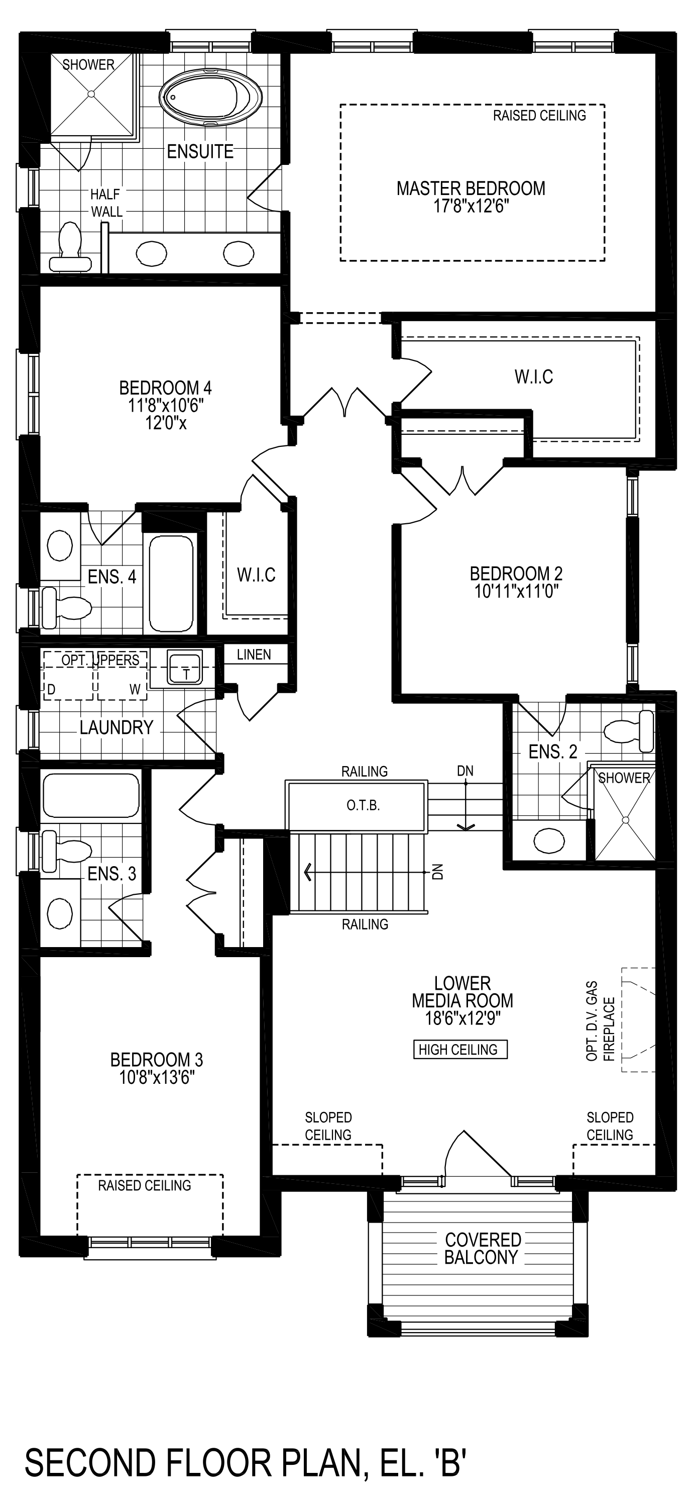 Second Floor Plan Elevation 'B'