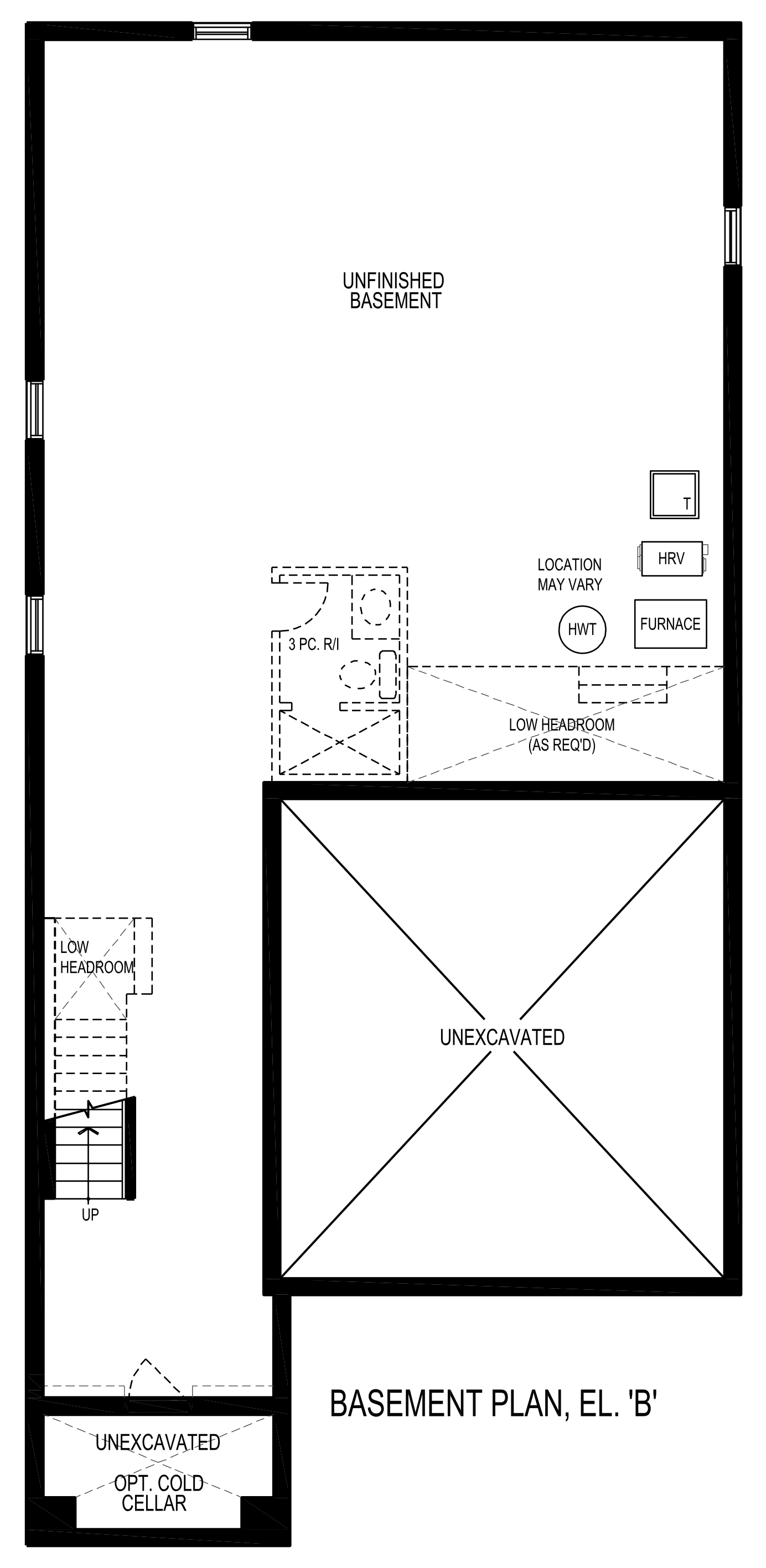 Basement Floor Plan Elevation 'B'