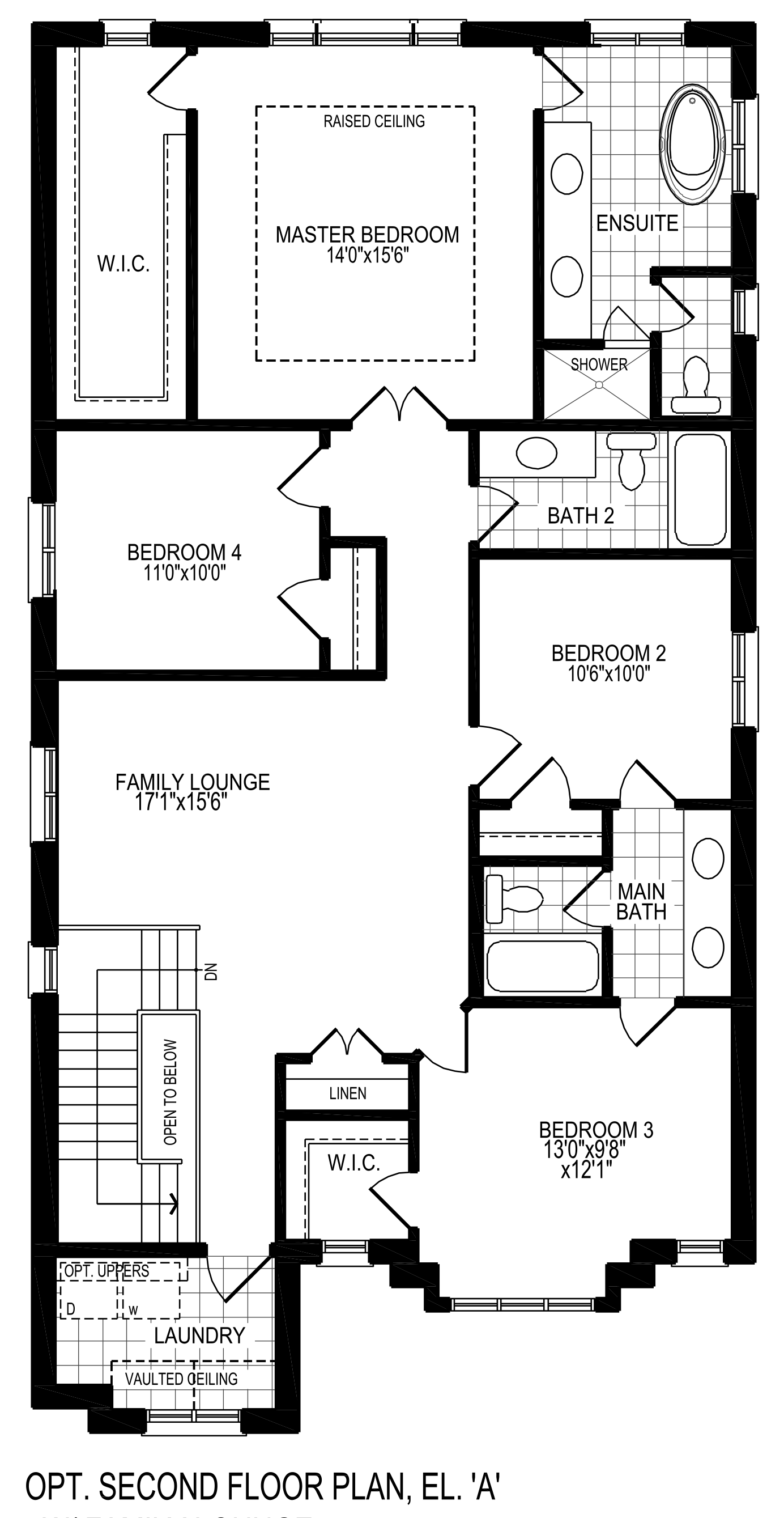 Optional Second Floor Plan Elevation 'A'