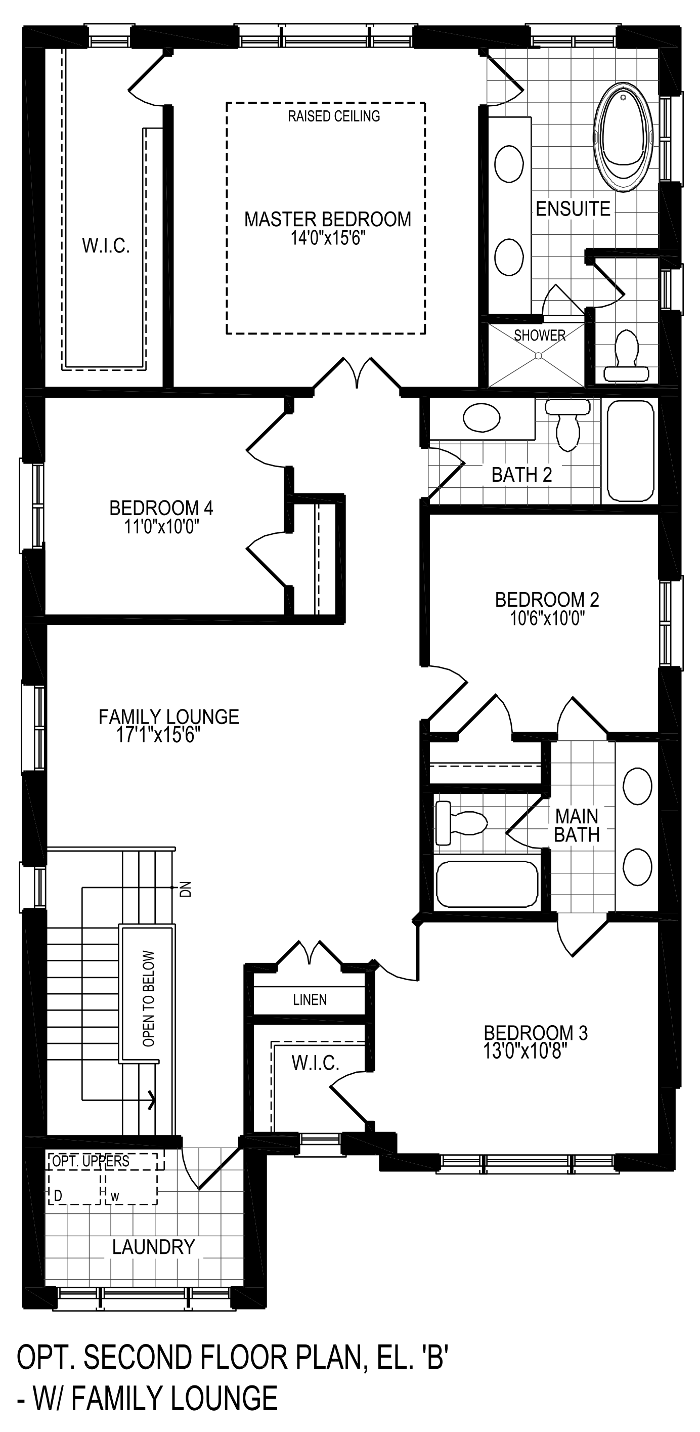 Optional Second Floor Plan Elevation 'B'