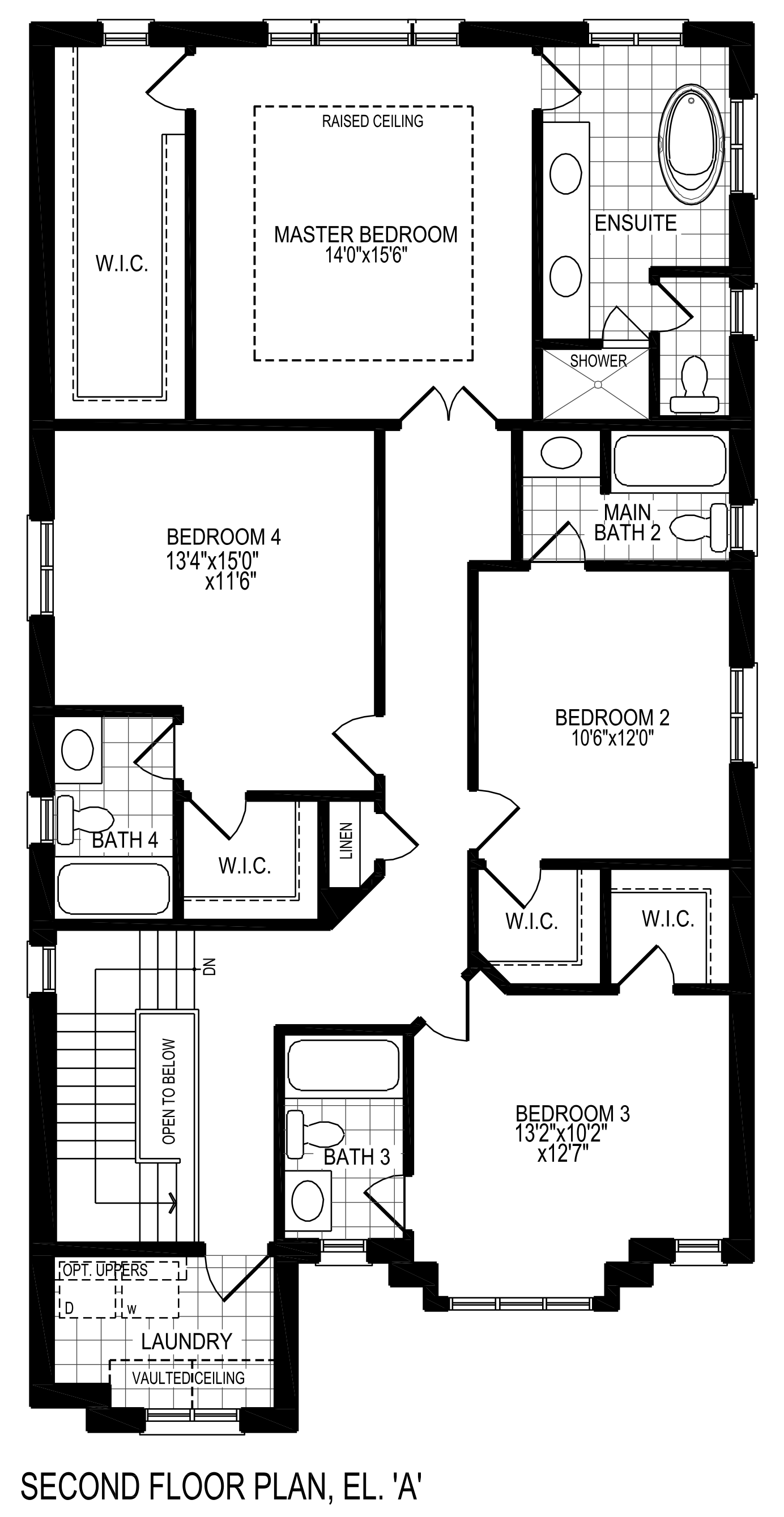 Second Floor Plan Elevation 'A'