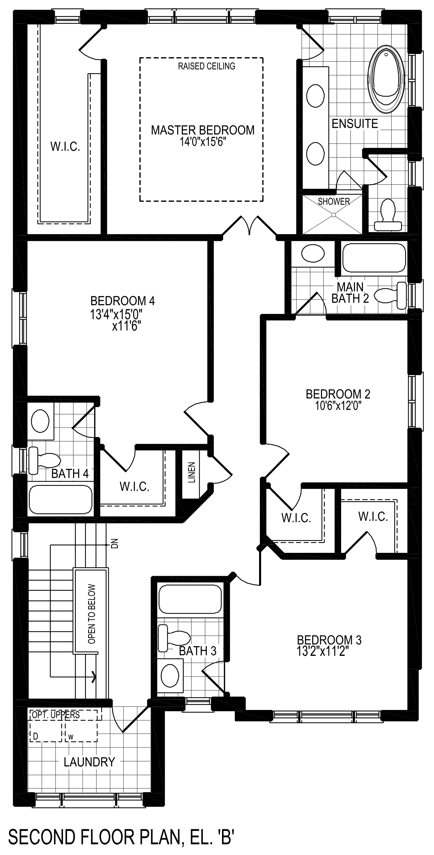 Second Floor Plan Elevation 'B'